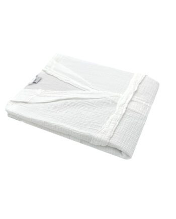 Accappatoio con cappuccio in garza di cotone bianco Lasa Home