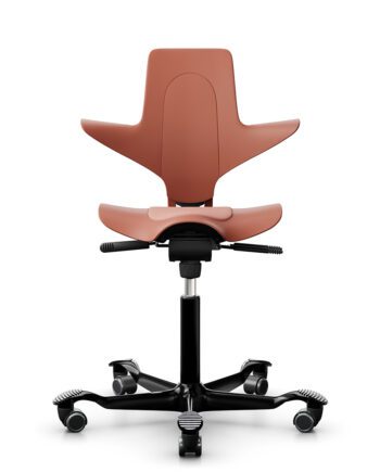 Sedia ergonomica HÅG Capisco Puls 8010 base nera, struttura arancio