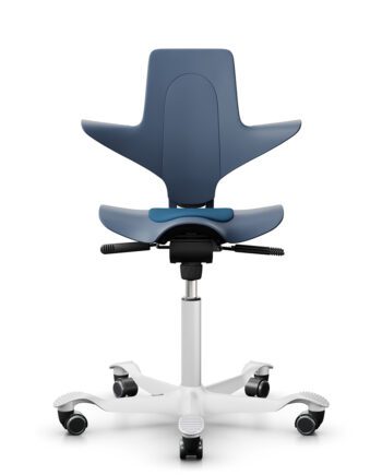 Sedia ergonomica HÅG Capisco Puls 8010 base bianca, struttura blu