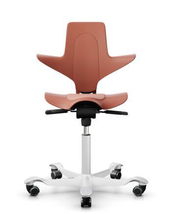 Sedia ergonomica HÅG Capisco Puls 8010 base bianca, struttura arancio