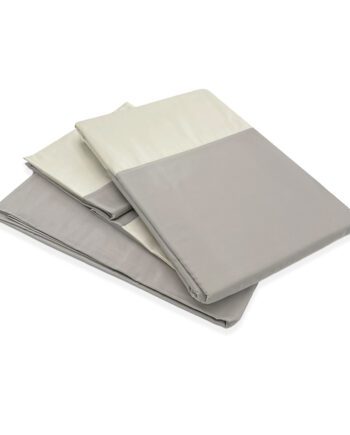 Set copripiumino matrimoniale Momo grigio perla/beige