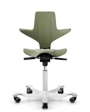 Sedia ergonomica HÅG Capisco Puls 8010 base bianca, struttura verde