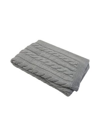 Plaid Sabine Treccia Grigio Chiaro Mastro Raphael