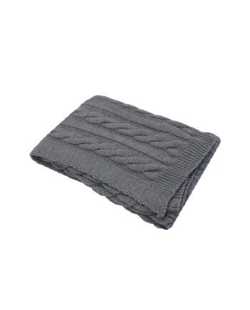 Plaid Sabine Treccia Grigio Scuro Mastro Raphael